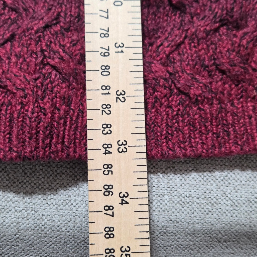 J.Jill Cable Knit Open Front Cardigan Sweater Cozy Duster Purple Gray Women's S - Picture 7 of 7